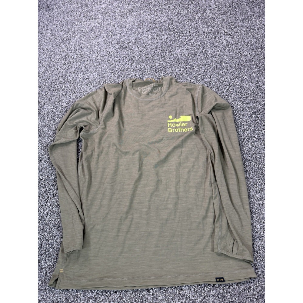 Howler Brothers HB Tech Long Sleeve T Shirt Men's Size Medium Green Outdoors